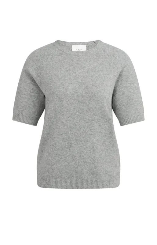 YaYa Zachte trui met korte mouwen IRON GREY MELANGE