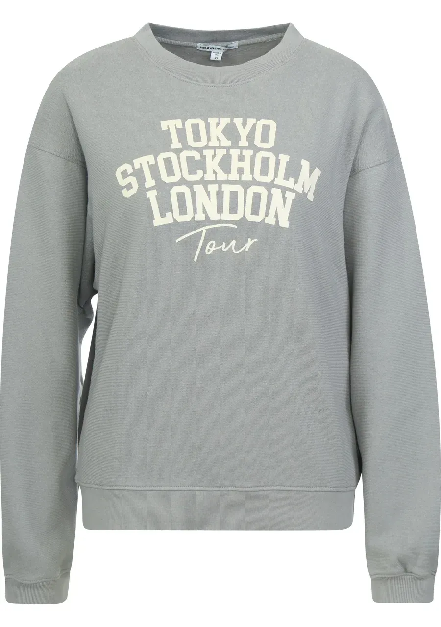 PENN &amp; INK N.Y. Sweater print monument grey/ecru