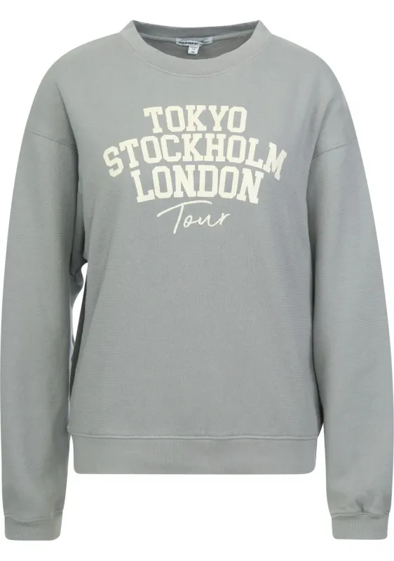 PENN &amp; INK N.Y. Sweater print monument grey/ecru