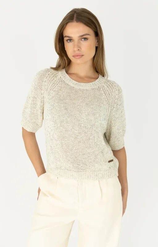 Moscow 1802 Pullover korte mouw Flax Solid