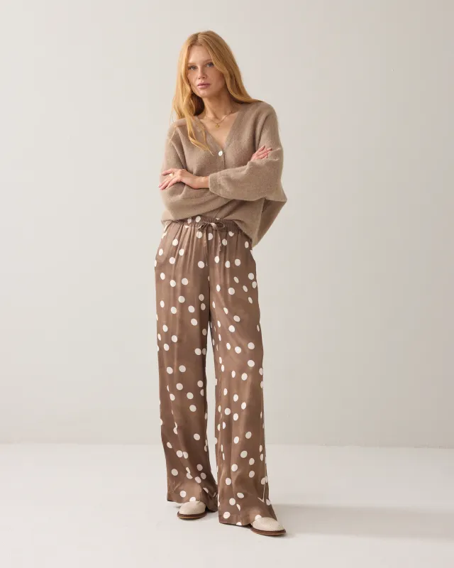 Summum Woman Trousers Irregular dot heavy Khaki