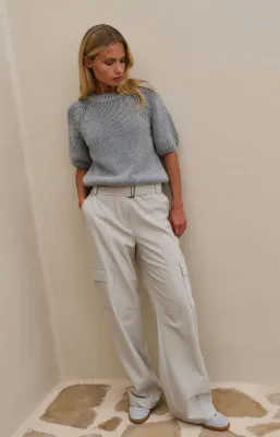 YaYa Cargo broek met riem SLATE GREY