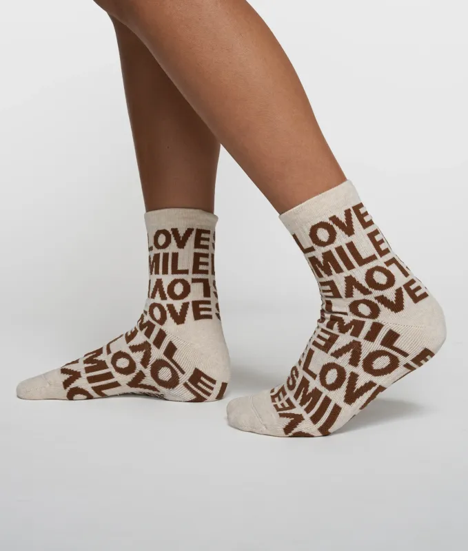 10 Days socks all-over smile love soft white melee