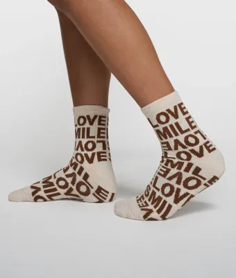 10 Days socks all-over smile love soft white melee
