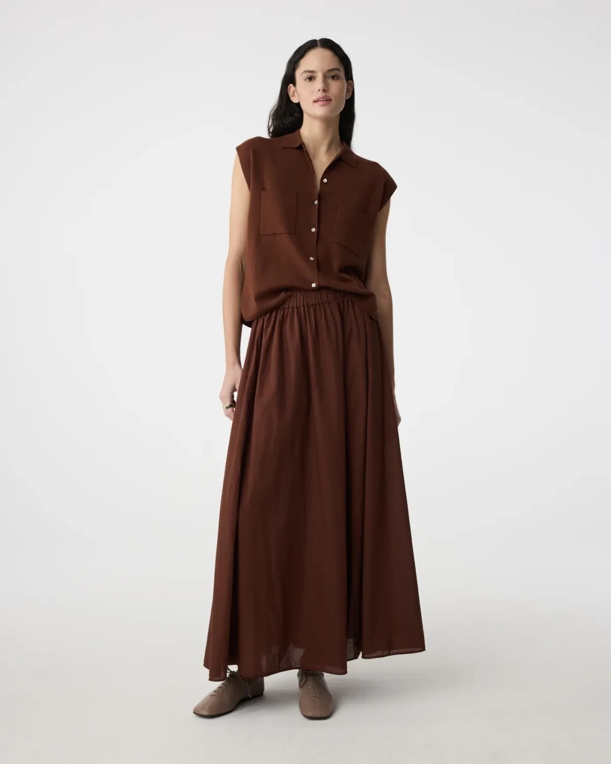 Knit-ted Cato Skirt Mid Brown