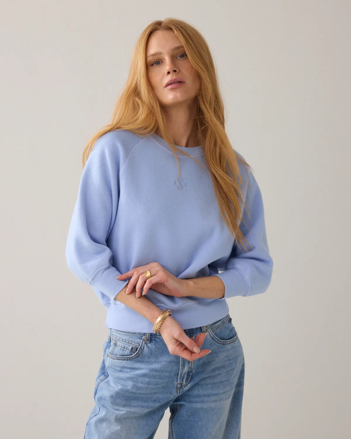 Summum Woman Jersey Fade-out sweat Soft blue