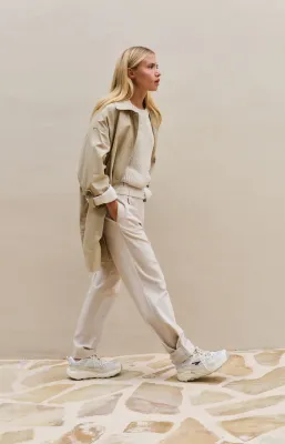 YaYa Broek met dubbele riem KIT BEIGE