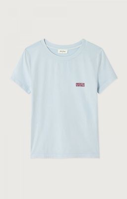 American Vintage T-SHIRT AJUSTE MC COL ROND BABY BLUE VINTAGE