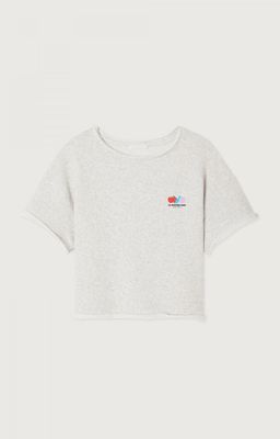 American Vintage T-SHIRT AMPLE MC COL ROND ARCTIQUE CHINE
