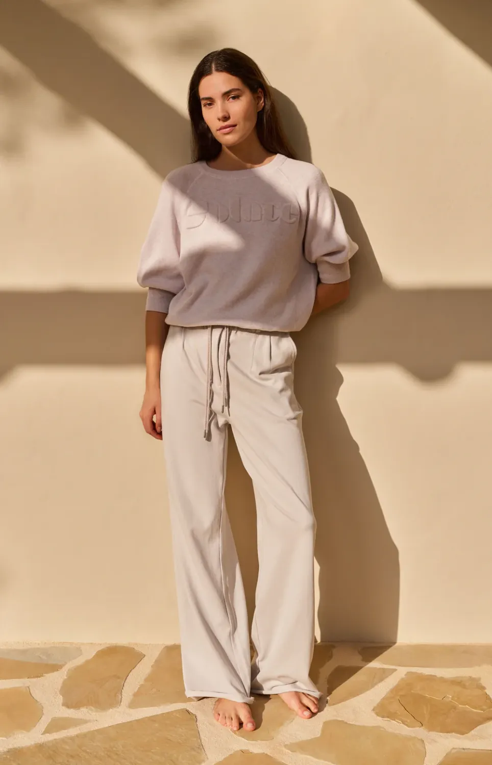 YaYa Sweater met geborduurd artwork GRAY LILAC MELANGE