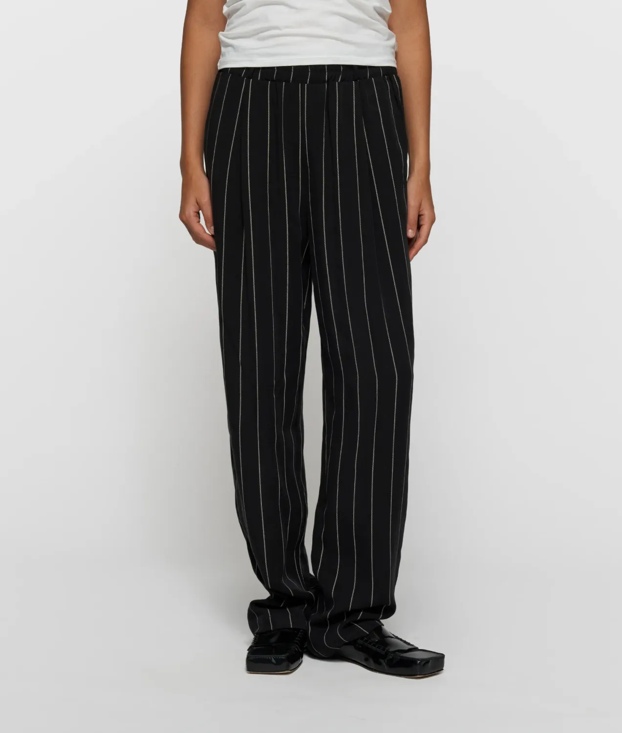 10 Days flowy pants pinstripe black
