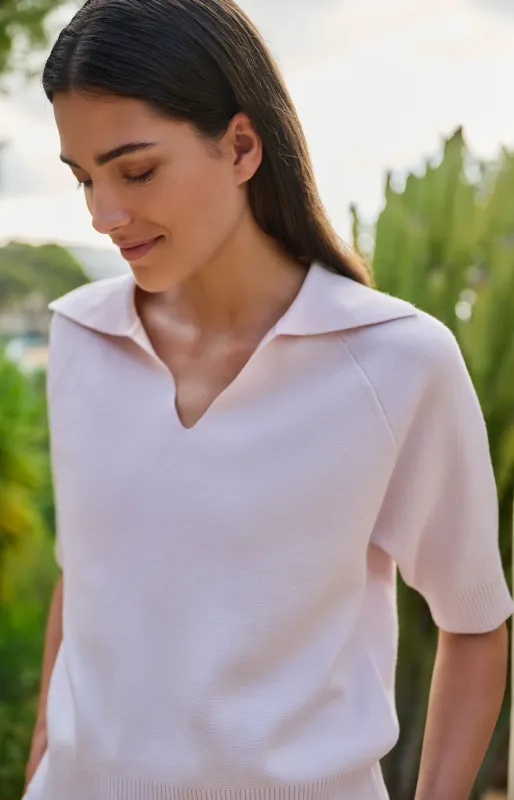 YaYa Trui met kraag en korte mouwen GRAY LILAC