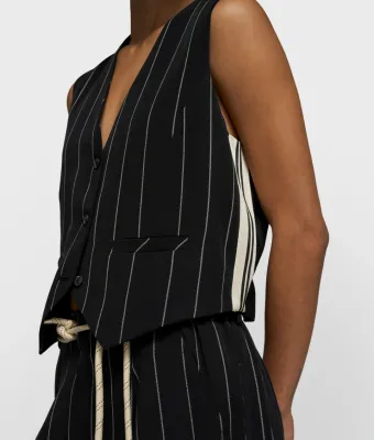 10 Days gilet pinstripe black