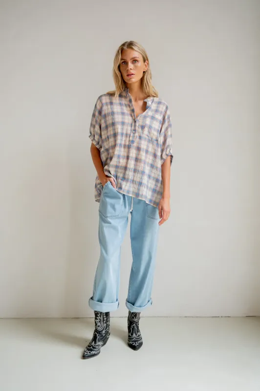 PENN &amp; INK N.Y. Blouse blue check