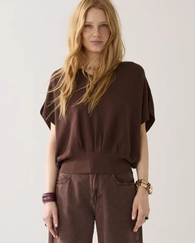 Summum Woman V-neck sweater Viscose blend knit Coffee