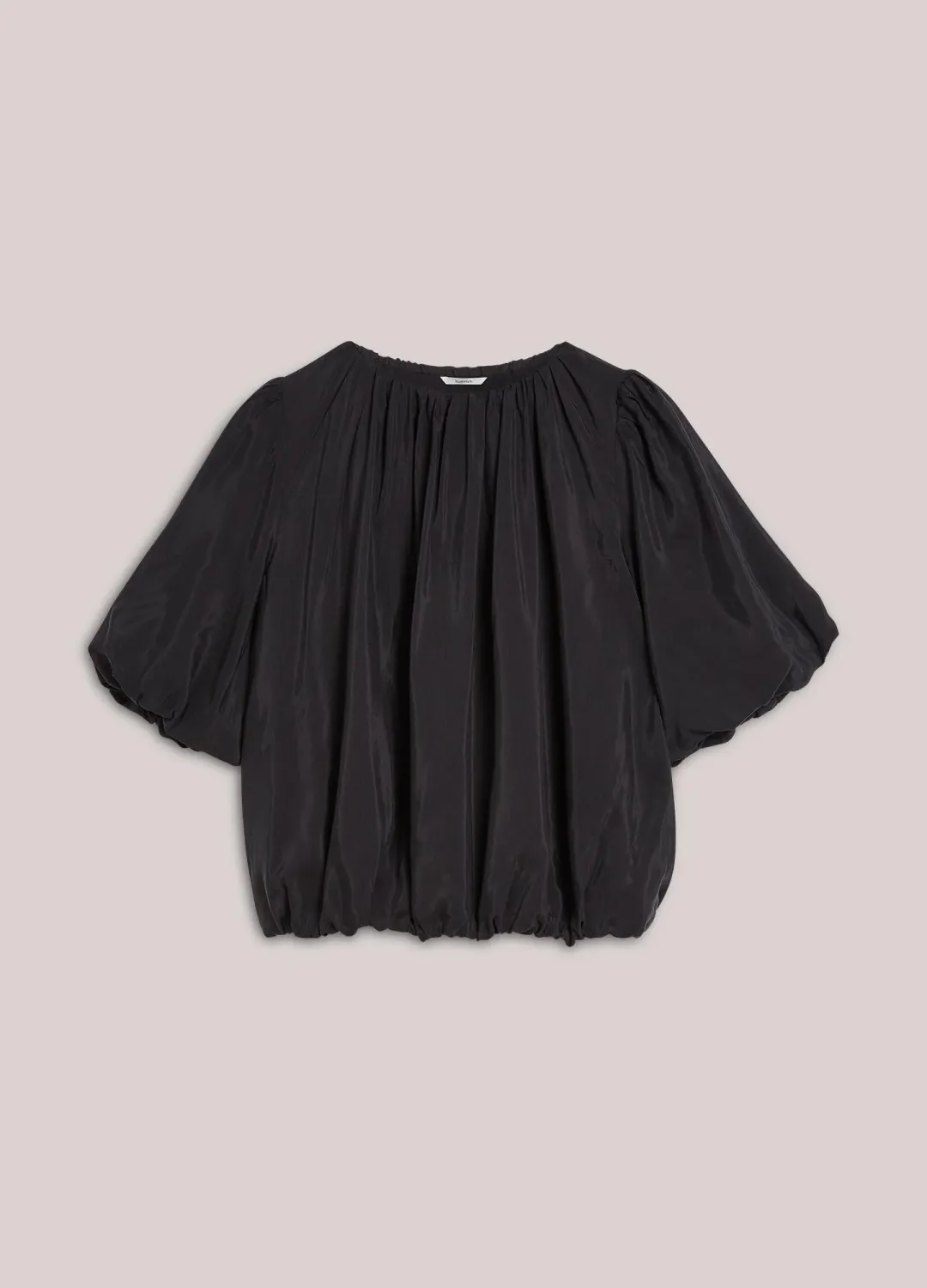 Summum Woman Top balloon sleeves Viscose cotton Black