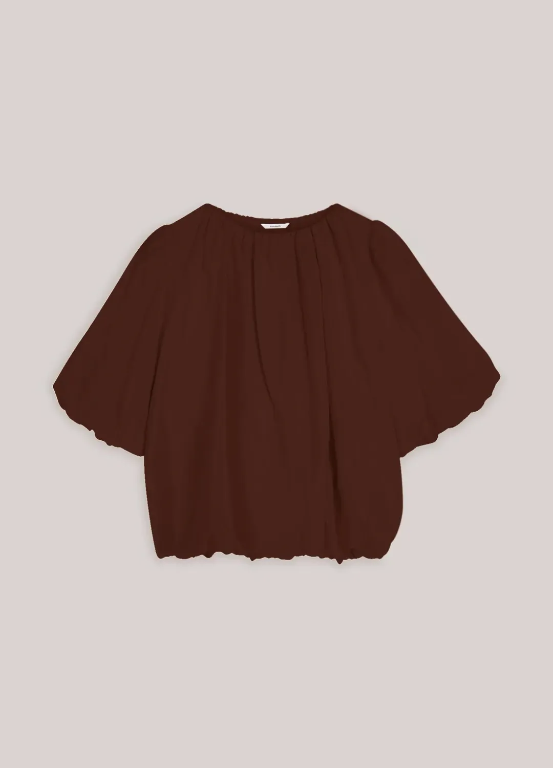 Summum Woman Top balloon sleeves Viscose cotton Coffee