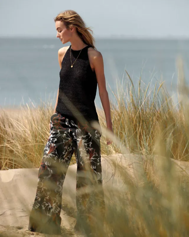 Summum Woman Trousers Embroidered Black