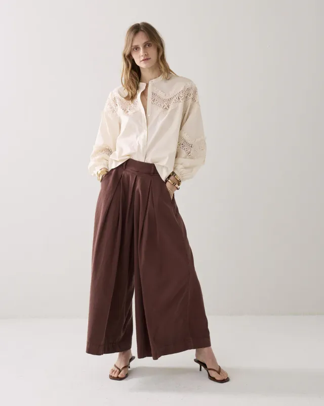 Summum Woman Culotte pant Light sway lyocell Coffee