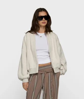 10 Days fleece bomber soft white melee