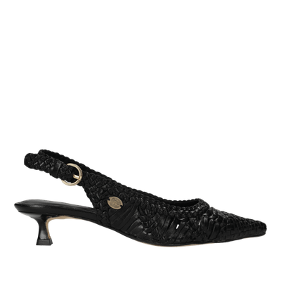 freddelabretoniere GRAYSON WOVEN SLINGBACK PUMP zwart