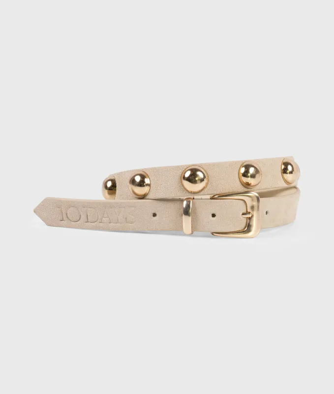 10 Days suede belt studs soft vanilla