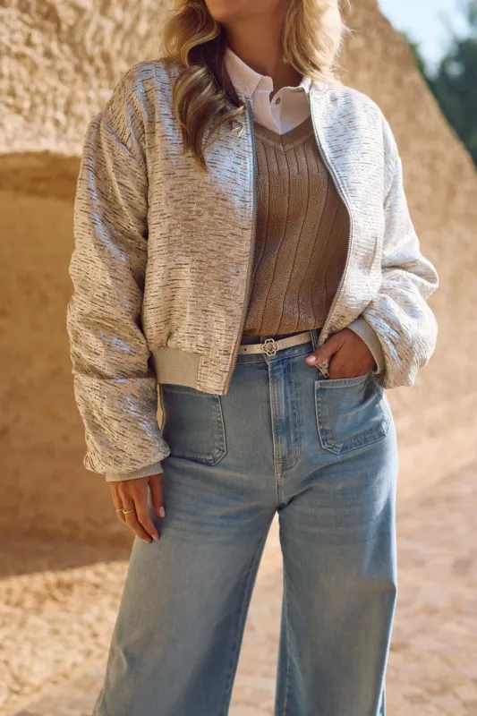 Nukus Babette Bomber SIlver/Camel