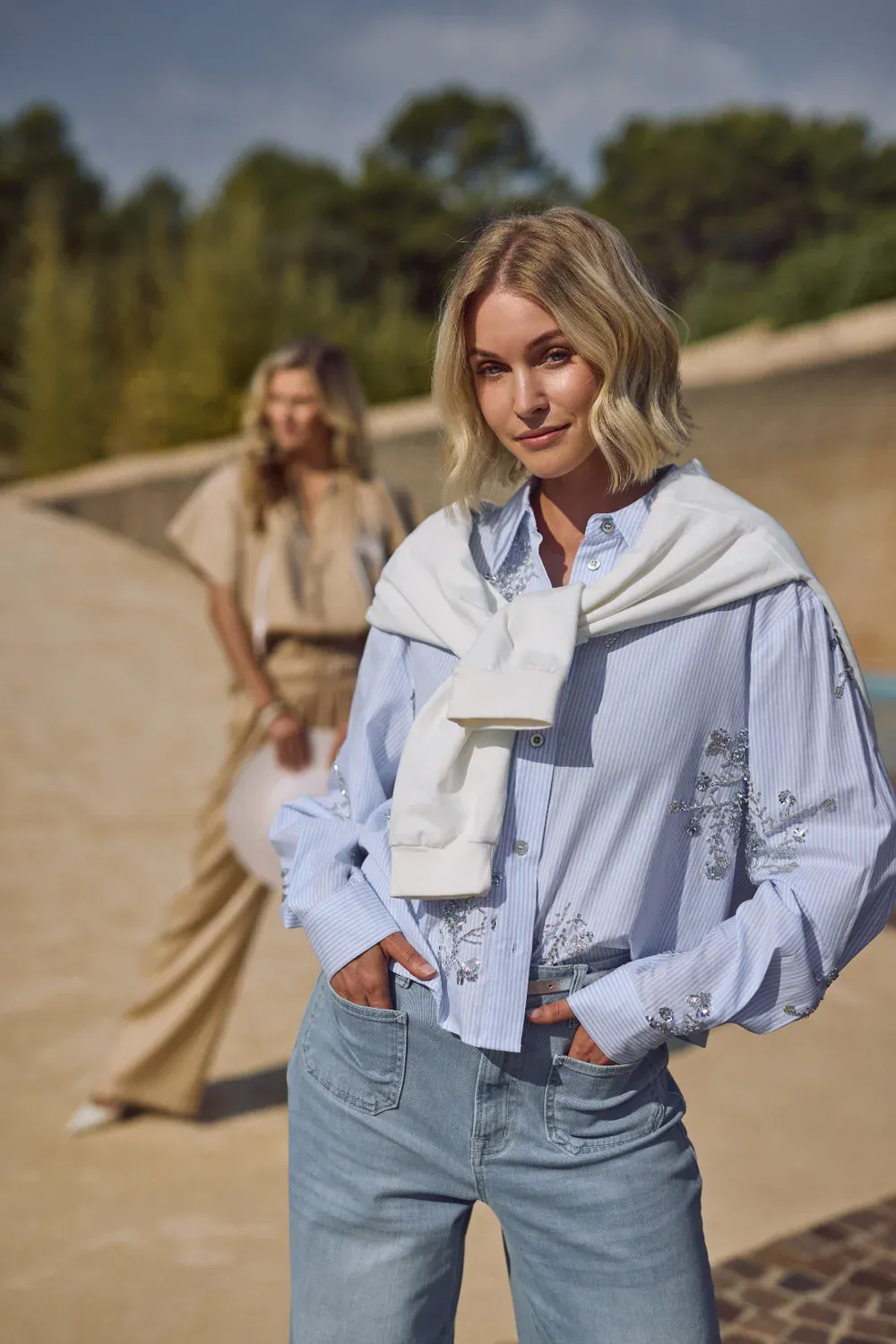 Nukus Adora Blouse Stripe Cloudy/Offwhite