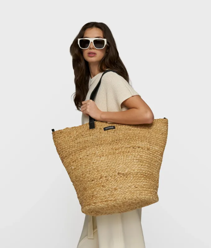 10 Days jute beach bag white