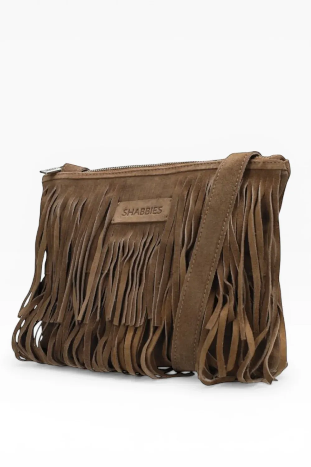 freddelabretoniere FESTIVAL FRINGE CROSSBODY Suede Taupe