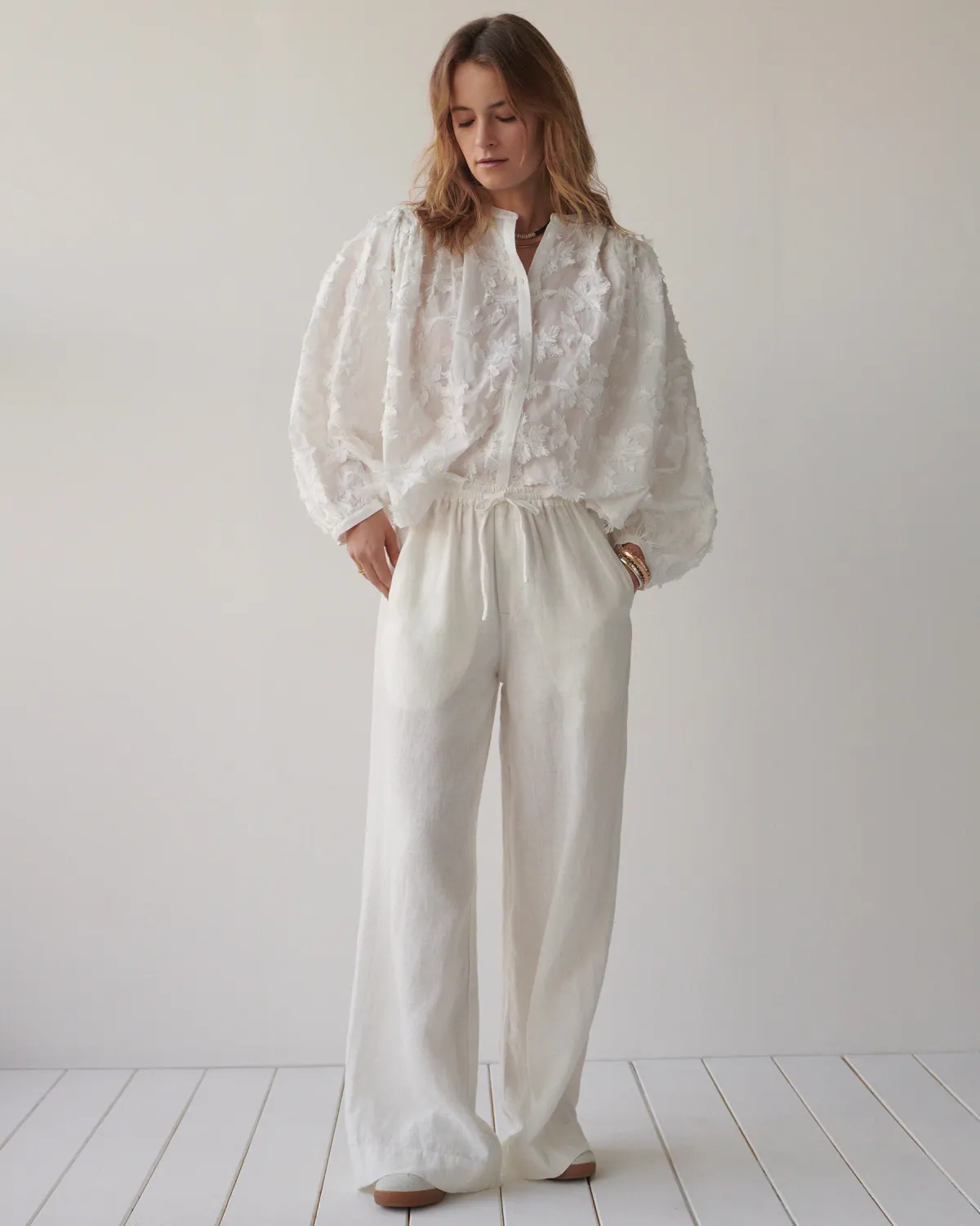 Summum Woman Wideleg pant Light linen