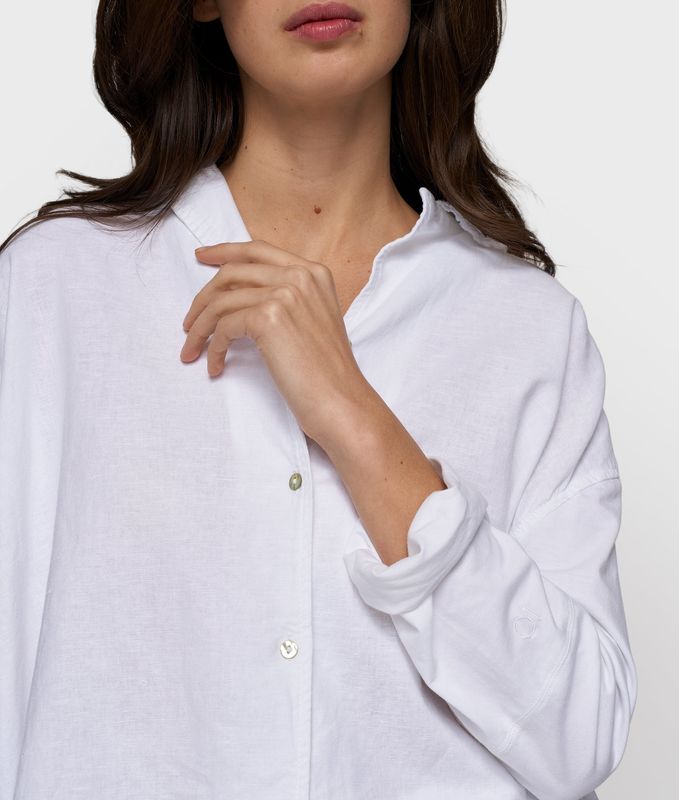 10 Days cotton linen blouse white
