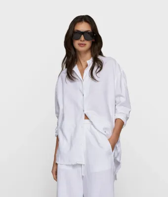 10 Days cotton linen blouse white