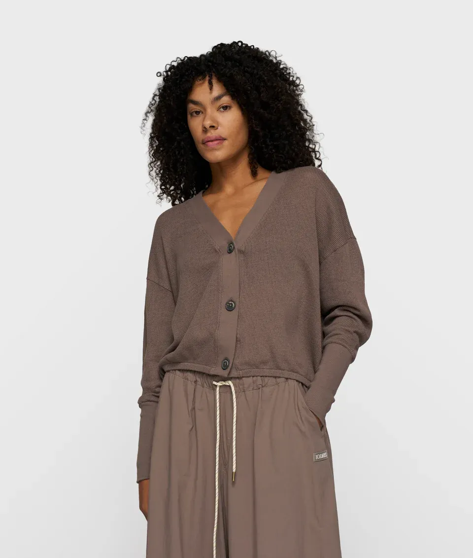 10 Days v-neck cardigan mesh moonrock