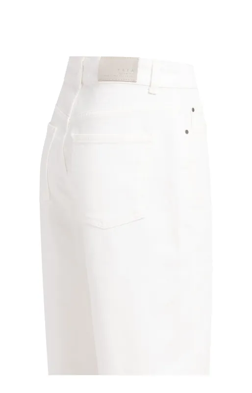 YaYa Barrel jeans in lichte wassing OFF WHITE DENIM
