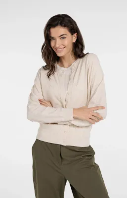 YaYa Vest met badstofstructuur CREME BEIGE MELANGE