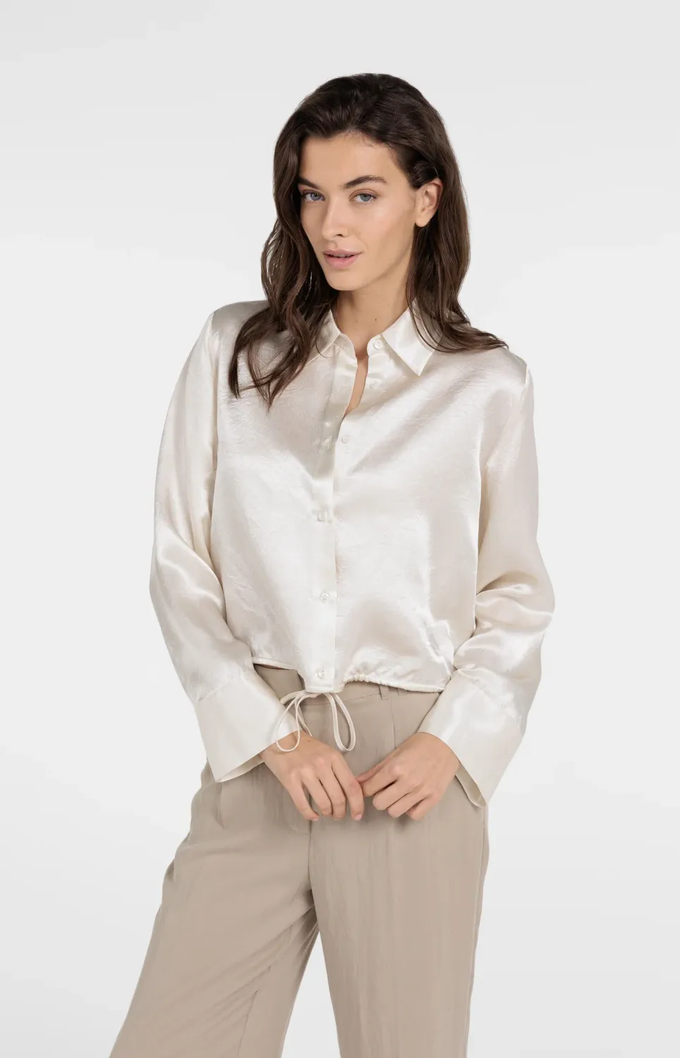 YaYa Satijnen blouse CREME BEIGE