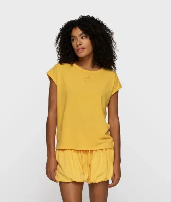 10 Days cotton linen tee mango