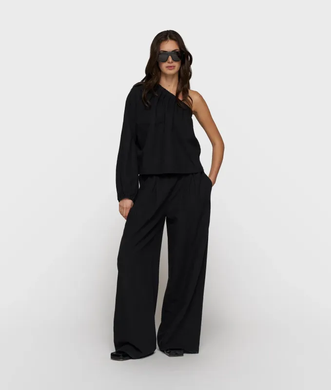 10 Days flowy pants linen black