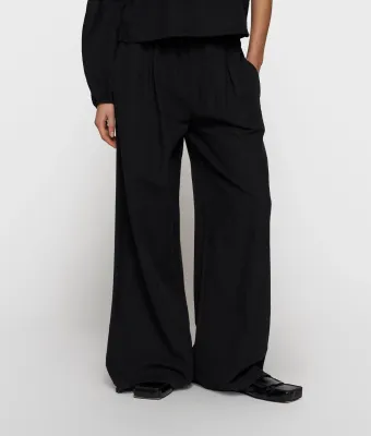 10 Days flowy pants linen black