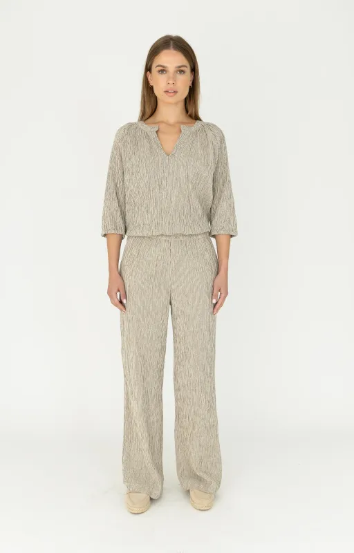 Moscow 1602 Broek katoen Off Black Stripe