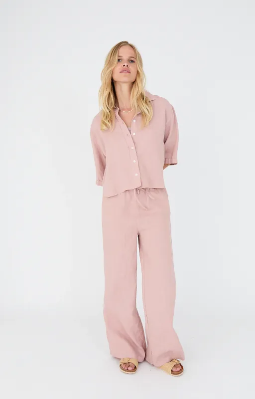 Moscow 1619 Broek linnen Pale Rose Solid