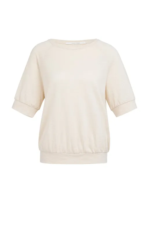 YaYa Top met gebreide structuur CLOUD CREME WHITE