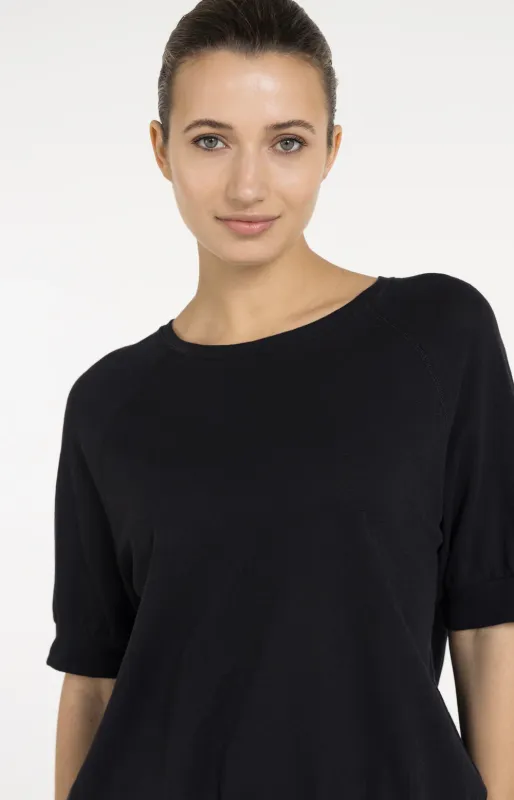 YaYa Top met gebreide structuur BLACK