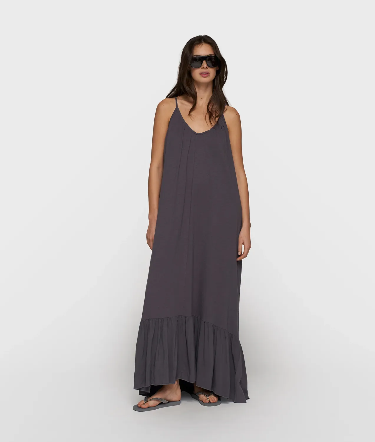 10 Days maxi dress slub jersey steel blue