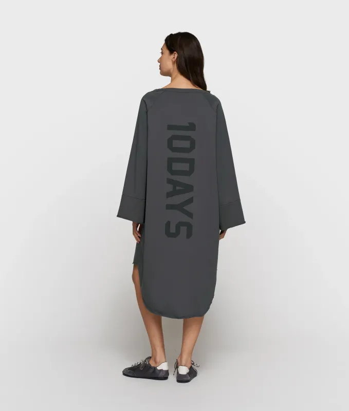 10 Days jersey logo dress steel blue