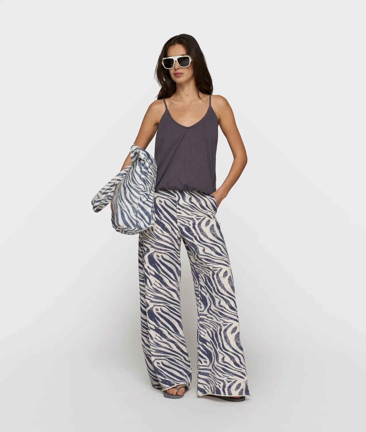 10 Days wide jogger zebra light vanilla