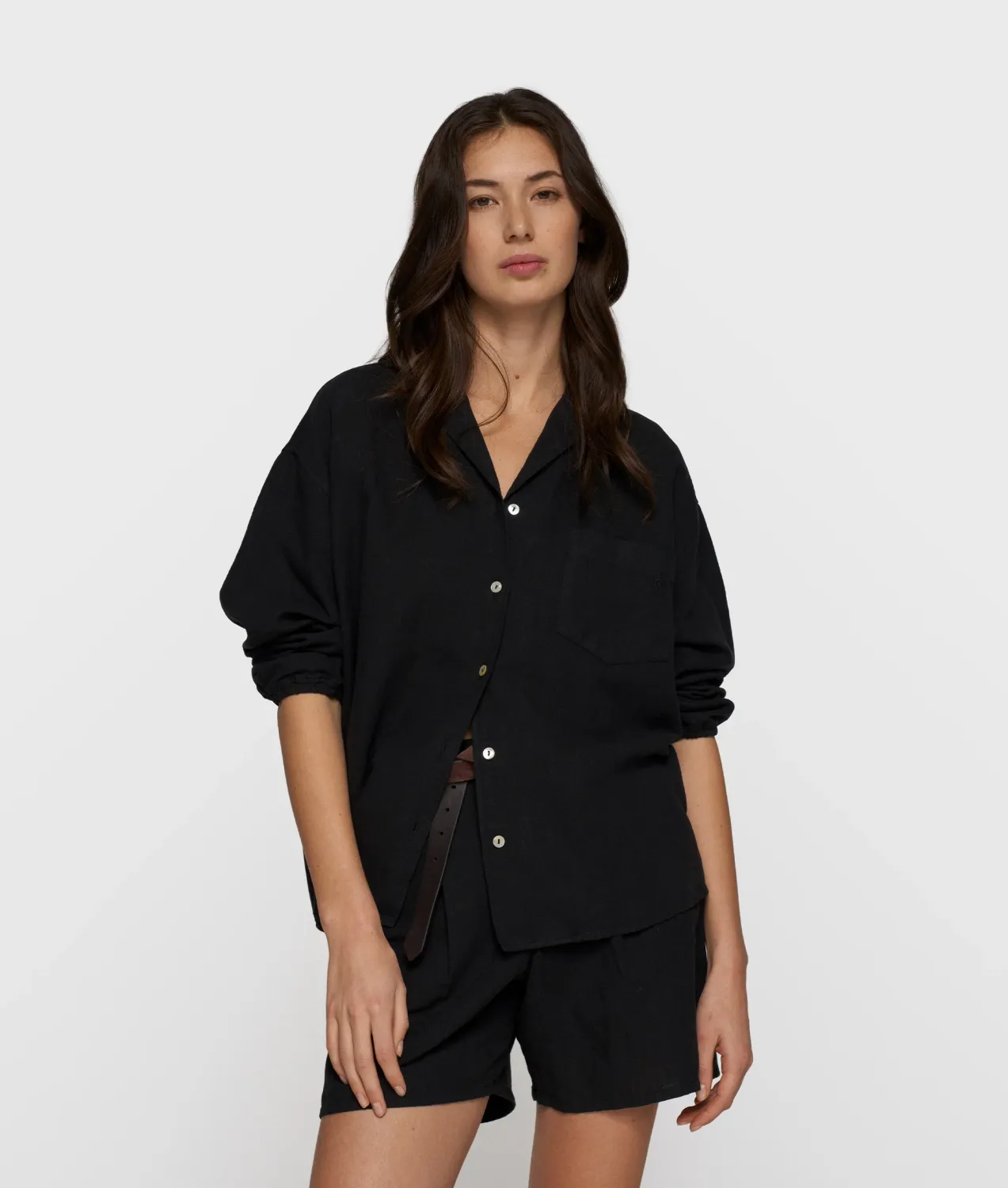 10 Days linen shirt black