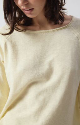 American Vintage T-SHIRT DROIT ML COL BATEAU VANILLE VINTAGE