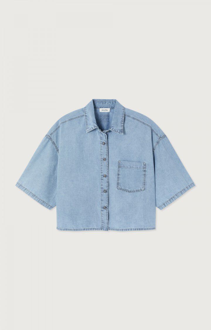 American Vintage CHEMISE AMPLE MC BLUE SNOW